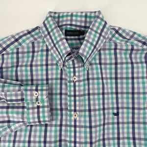 Southern Marsh Mens Plaid Button Down Shirt XL Wrinkle Free Cotton Long Sleeve